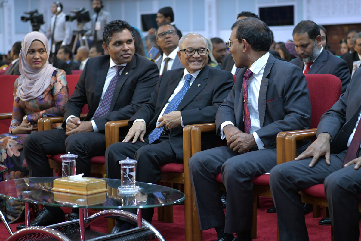 ފެބްރުއަރީ 7، 2019: ރައީސް ސޯލިހްގެ ފުރަތަމަ ރިޔާސީ ބަޔާން ހުށަހެޅުއްވުން ދަރުބާރުގޭގައި ބޭއްވި ރައްޔިތުންގެ މަޖިލީހުގެ ޖަލްސާގެ ތެރެއިން