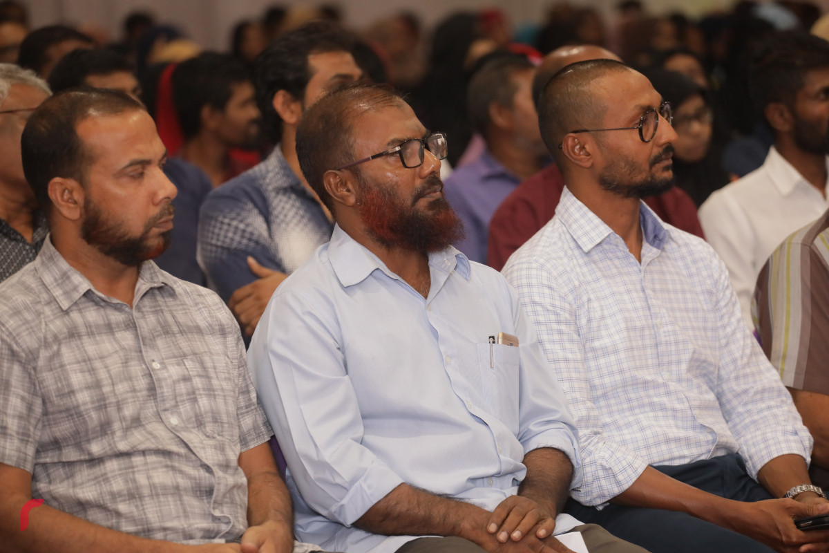 09 މާރިޗް 2019 --ހއ.ހޯރަފުށީ ދާއިރާއަށް ވާދަކުރައްވާ އެމްޑީޕީ ކެންޑިޑޭޓް އަހްމަދު ސަލީމްގެ ކެމްޕެއިން ޖަލްސާގެ ތެރެއިން.-- ފޮޓޯ: ރާއްޖެ.އެމްވީ