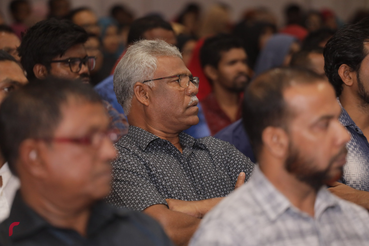 09 މާރިޗް 2019 --ހއ.ހޯރަފުށީ ދާއިރާއަށް ވާދަކުރައްވާ އެމްޑީޕީ ކެންޑިޑޭޓް އަހްމަދު ސަލީމްގެ ކެމްޕެއިން ޖަލްސާގެ ތެރެއިން.-- ފޮޓޯ: ރާއްޖެ.އެމްވީ