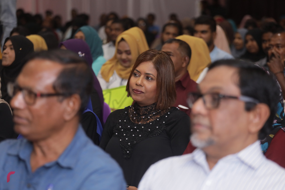 09 މާރިޗް 2019 --ހއ.ހޯރަފުށީ ދާއިރާއަށް ވާދަކުރައްވާ އެމްޑީޕީ ކެންޑިޑޭޓް އަހްމަދު ސަލީމްގެ ކެމްޕެއިން ޖަލްސާގެ ތެރެއިން.-- ފޮޓޯ: ރާއްޖެ.އެމްވީ