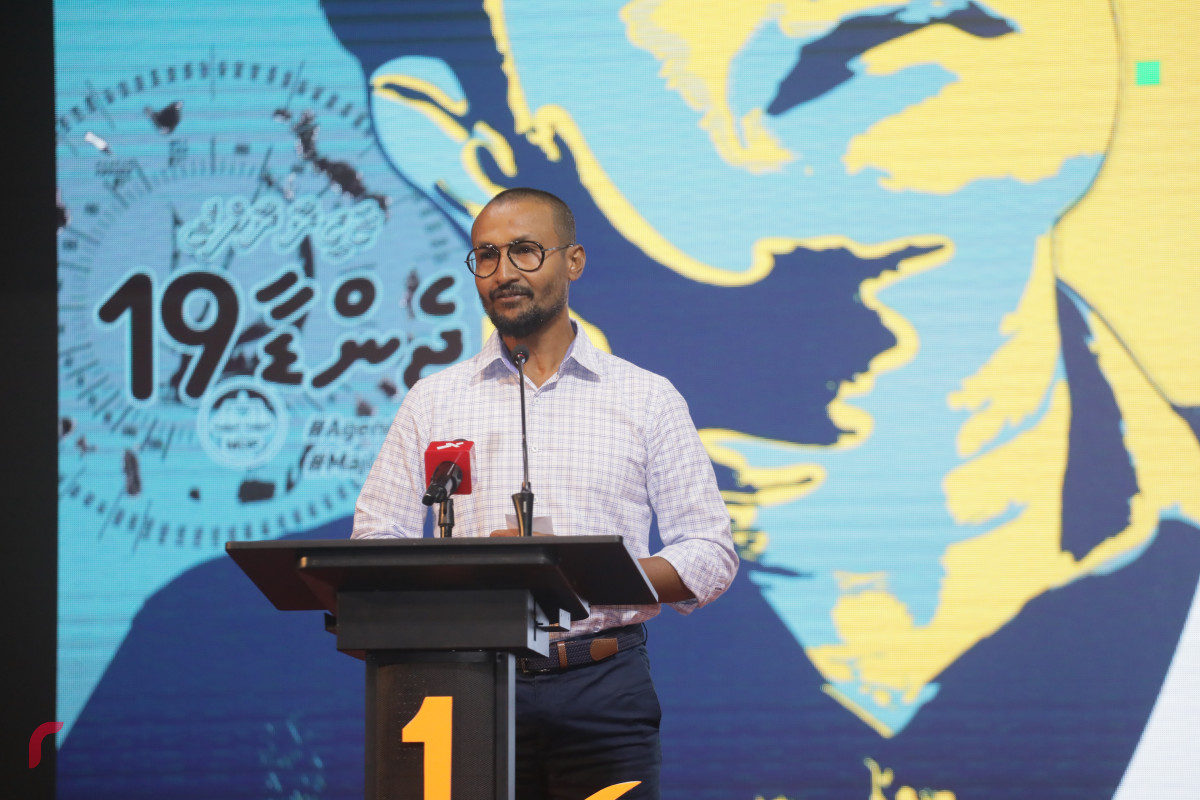 09 މާރިޗް 2019 --ހއ.ހޯރަފުށީ ދާއިރާއަށް ވާދަކުރައްވާ އެމްޑީޕީ ކެންޑިޑޭޓް އަހްމަދު ސަލީމްގެ ކެމްޕެއިން ޖަލްސާގެ ތެރެއިން.-- ފޮޓޯ: ރާއްޖެ.އެމްވީ
