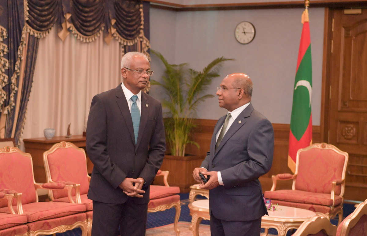 18 މާރިޗް 2019 -- ރައީސުލް ޖުމްހޫރިއްޔާ އާއި ފޮރިން މިނިސްޓަރ ޑރ. އަބްދުﷲ ޝާހިދު -- ފޮޓޯ: ރައީސް އޮފީސް