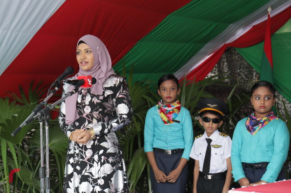 ޓްރާންސްޕޯޓް މިނިސްޓަރު އައިޝަތު ނަހުލާ ހޯރަފުށީގައި ވާހަކަފުޅު ދައްކަވަނީ