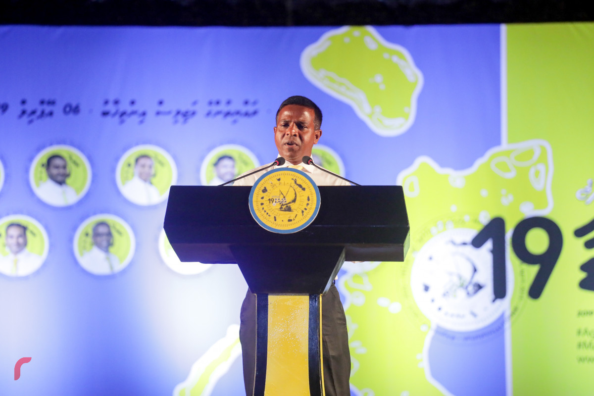 31 މާރިޗް 2019 --ދިއްދޫގައި ބޭއްވި އެޖެންޑާ 19 ޖަލްސާ ގެ ތެރެއިން، ބާރަށު ދާއިރާގެ ކެންޑިޑޭޓް ވާހަކަ ދައްކަވަނީ-- ފޮޓޯ: ރާއްޖެ.އެމްވީ