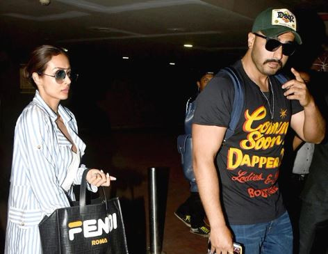 އަރްޖުން ކަޕޫރް އާއި މަލައިކާ އަރޯރާ މުމްބާއީ އެއާޕޯޓްގައި، ރާއްޖެއަށް ކުރި ދަތުރަށް ފަހު