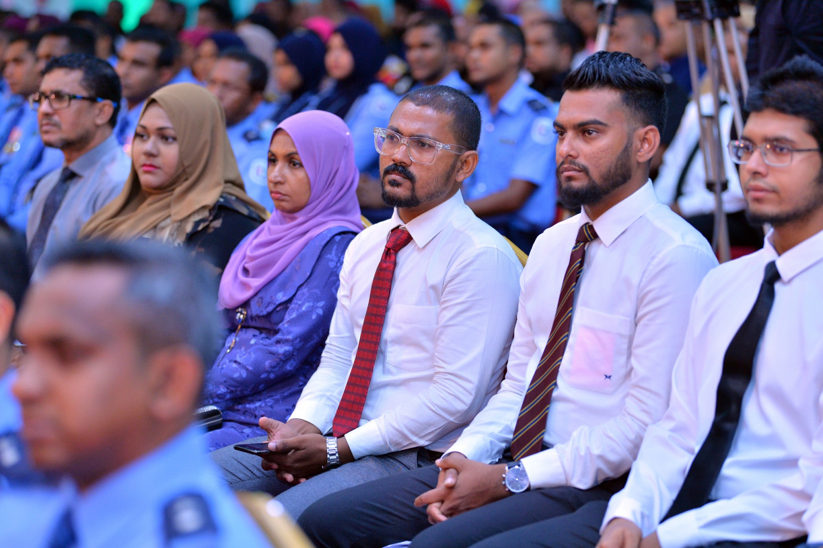 13 އޭޕްރިލް 2019: ޝަހީދުންގެ ދުވަހުގެ މުނާސަބަތުގައި ބާއްވި ރަސްމީ ޖަލްސާގެ ތެރެއިން -- ފޮޓޯ: ރައީސްއޮފީސް