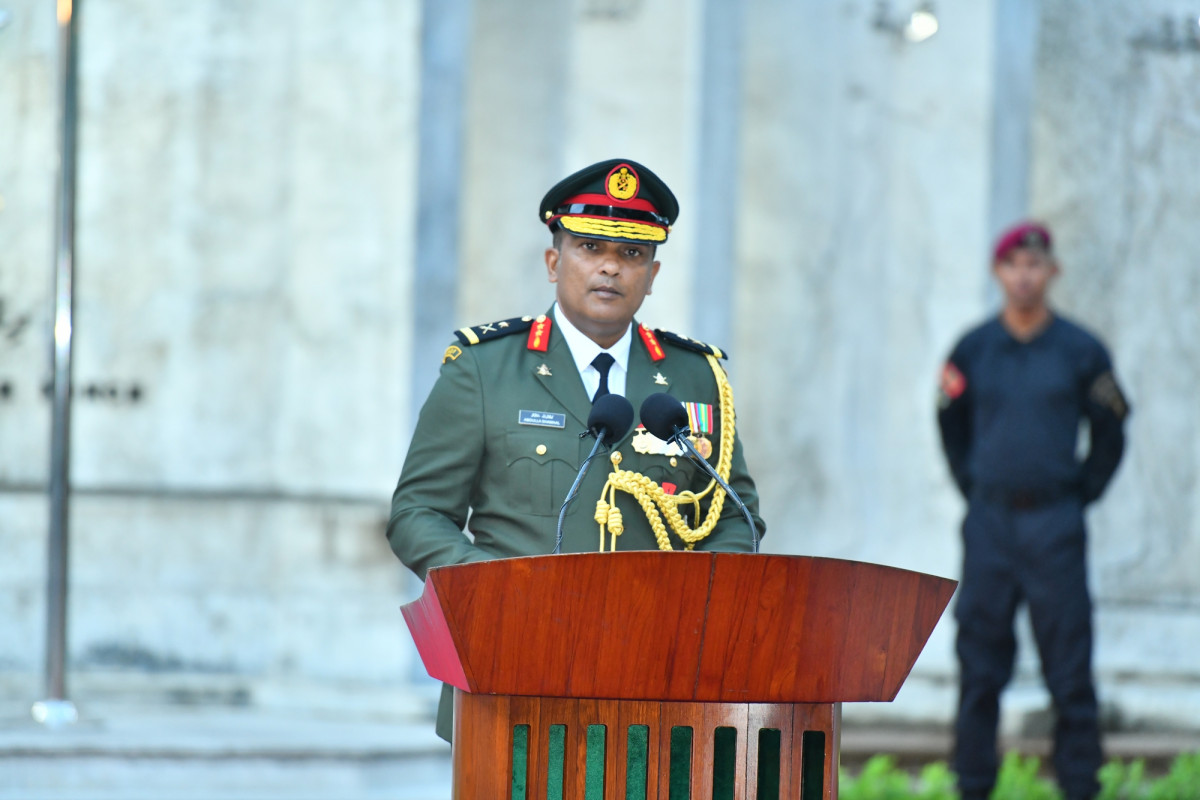 21 އޭޕްރިލް 2019 --ސިފައިންގެ 127 ވަނަ އަހަރީ ދުވަހުގެ މުނާސަބަތުގައި ބޭއްވި ދިދަ ނެގުމުގެ ރަސްމިއްޔާތުގެ ތެރެެއިން-- ފޮޓޯ: ރައީސް އޮފީސް