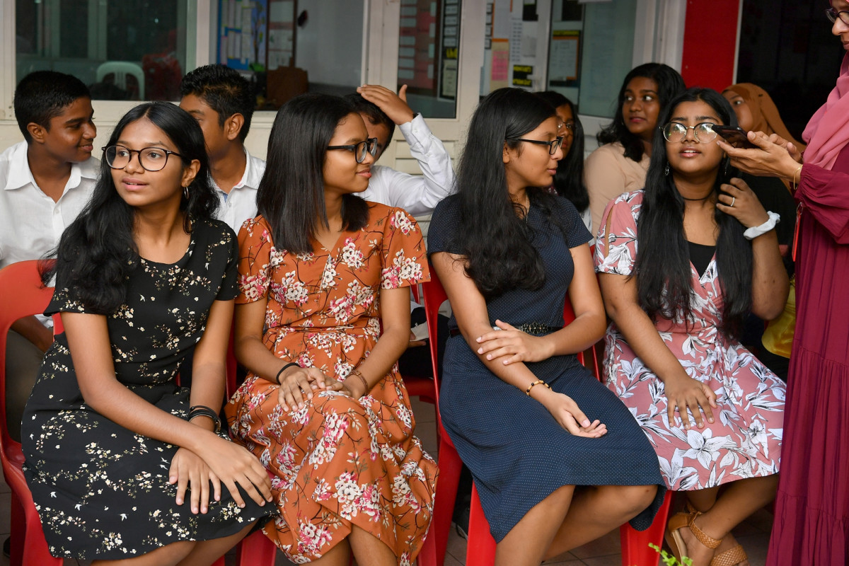 25 އޭޕްރިލް 2019 --އިސްކަންދަރު ސުކޫލަށް 58 އަހަރު ފުރުން ފާހަގަ ކުރުމަށް ބޭއްވި ރަސްމިއްޔާތުގެ ތެރެއިން، މި ރަސްމައްޔާތު ޝަރަފުވެރި ކޮށްދެއްވީ ރައީސުލް ޖުމްހޫރިއްޔާ-- ފޮޓޯ: ރައީސް އޮފީސް