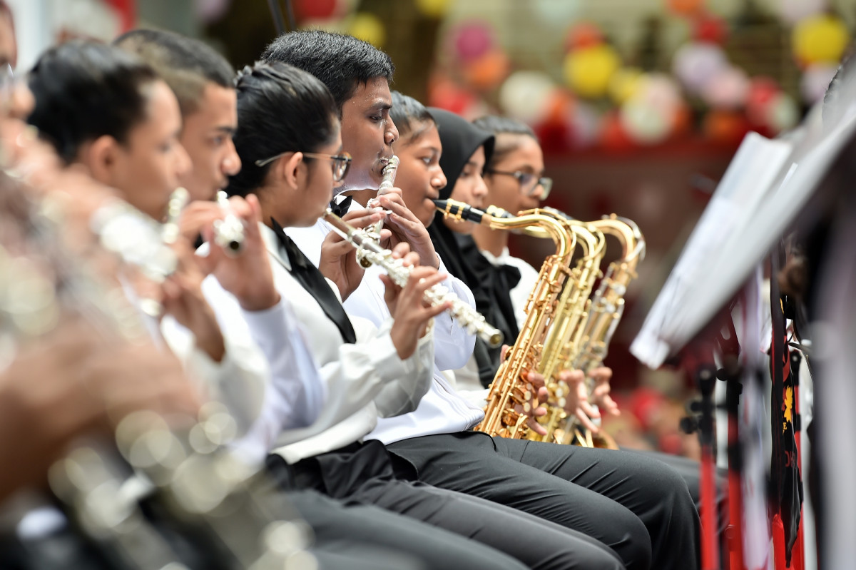 25 އޭޕްރިލް 2019 --އިސްކަންދަރު ސުކޫލަށް 58 އަހަރު ފުރުން ފާހަގަ ކުރުމަށް ބޭއްވި ރަސްމިއްޔާތުގެ ތެރެއިން، މި ރަސްމައްޔާތު ޝަރަފުވެރި ކޮށްދެއްވީ ރައީސުލް ޖުމްހޫރިއްޔާ-- ފޮޓޯ: ރައީސް އޮފީސް