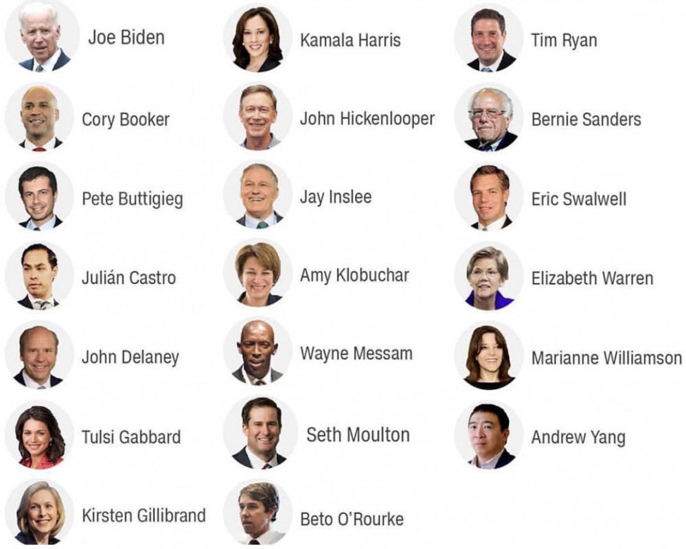 އެމެރިކާގައި 2020 ވަނަ އަހަރު ބާއްވާ ރިޔާސީ އިންތިހާބުގައި ވާދަ ކުރުމަށް ޝައުގުވެރިކަން ފާޅު ކުރެއްވި ފަރާތްތައް