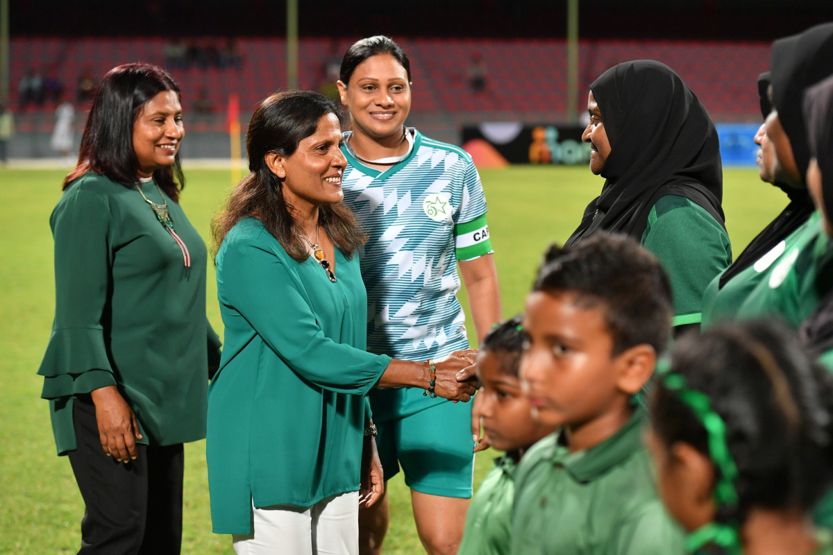 27 އޭޕްރިލް 2019 --އަމީނިއްޔާ ސްކޫލްގެ އަލިމަސް ޔޫބީލް ފުޓުބޯޅަ މެޗުގެ ތެރެއިން-- ފޮޓޯ: ރައީސް އޮފީސް