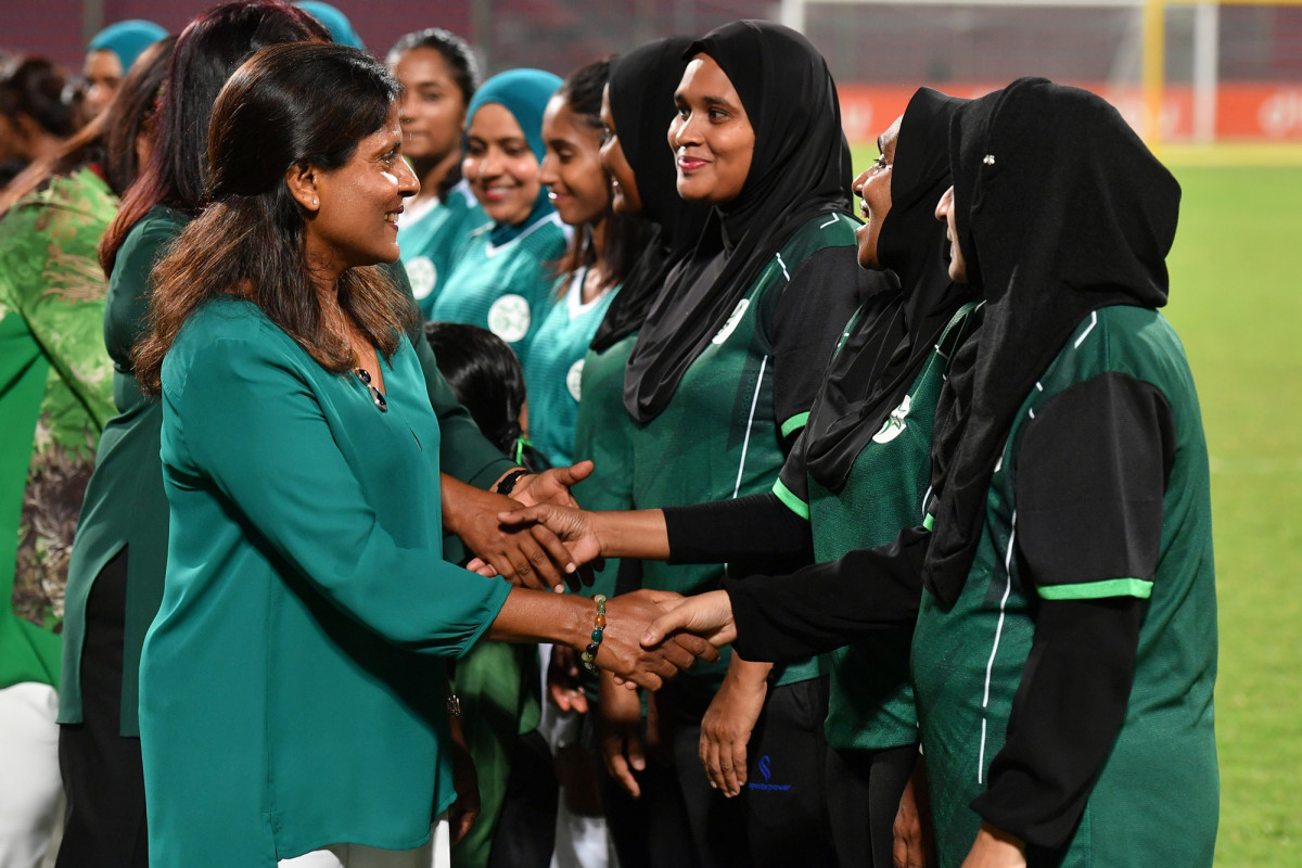 27 އޭޕްރިލް 2019 --އަމީނިއްޔާ ސްކޫލްގެ އަލިމަސް ޔޫބީލް ފުޓުބޯޅަ މެޗުގެ ތެރެއިން-- ފޮޓޯ: ރައީސް އޮފީސް