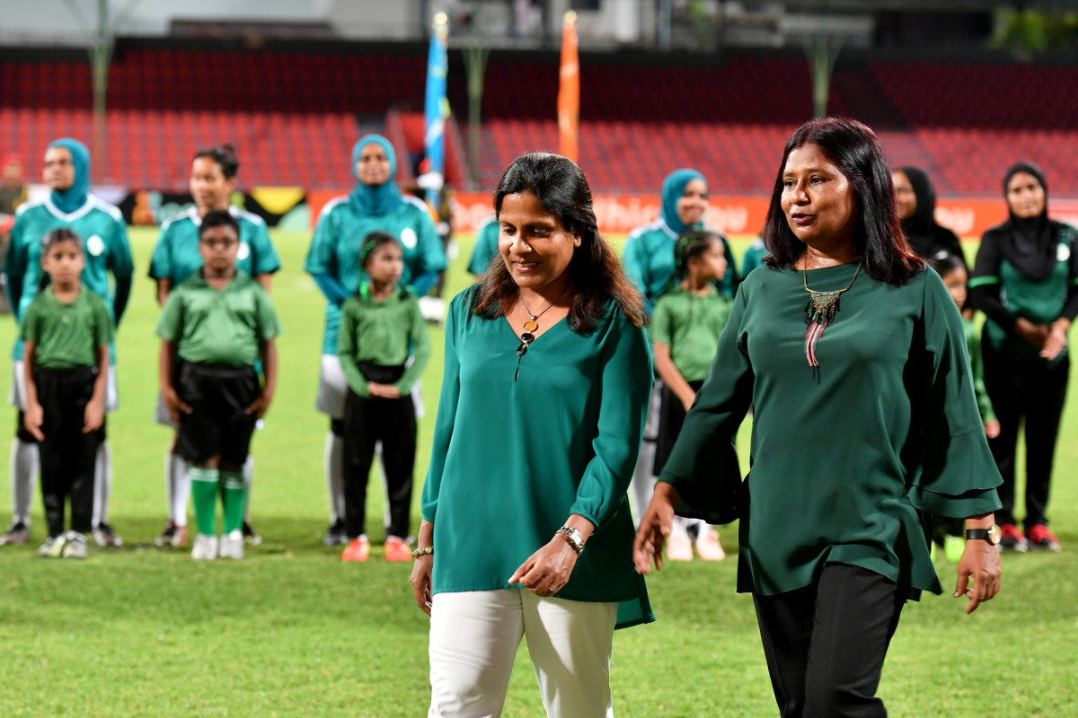 27 އޭޕްރިލް 2019 --އަމީނިއްޔާ ސްކޫލްގެ އަލިމަސް ޔޫބީލް ފުޓުބޯޅަ މެޗުގެ ތެރެއިން-- ފޮޓޯ: ރައީސް އޮފީސް