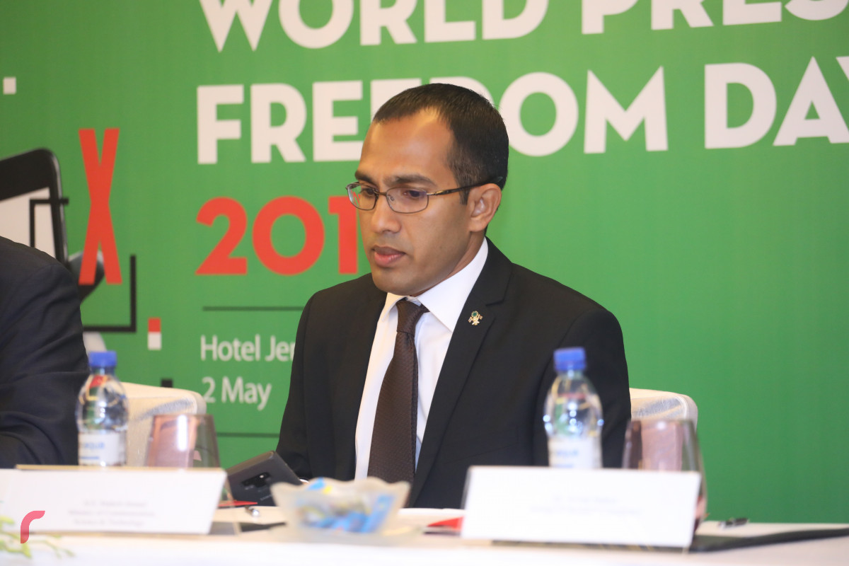 2 މެއި 2019: ދުނިޔޭގެ ނޫސްވެރިކަމުގެ މިނިވަންކަމުގެ ދުވަހާ ގުޅިގެން ބޭއްވި ޕެނަލް ޑިސްކަޝަން -- ފޮޓޯ: ޝުއައިބް މުހައްމަދު