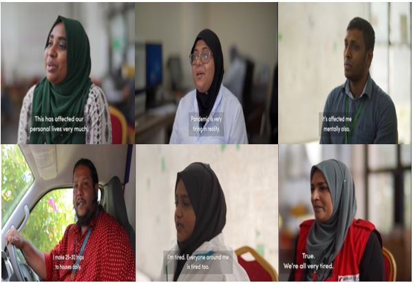 ކޮވިޑްގެ ޕެންޑަމިކް ތެރޭގައި ފްރޮންޓްލައިނުގައި މަސައްކަތްކުރާ ބައެއް މީހުން