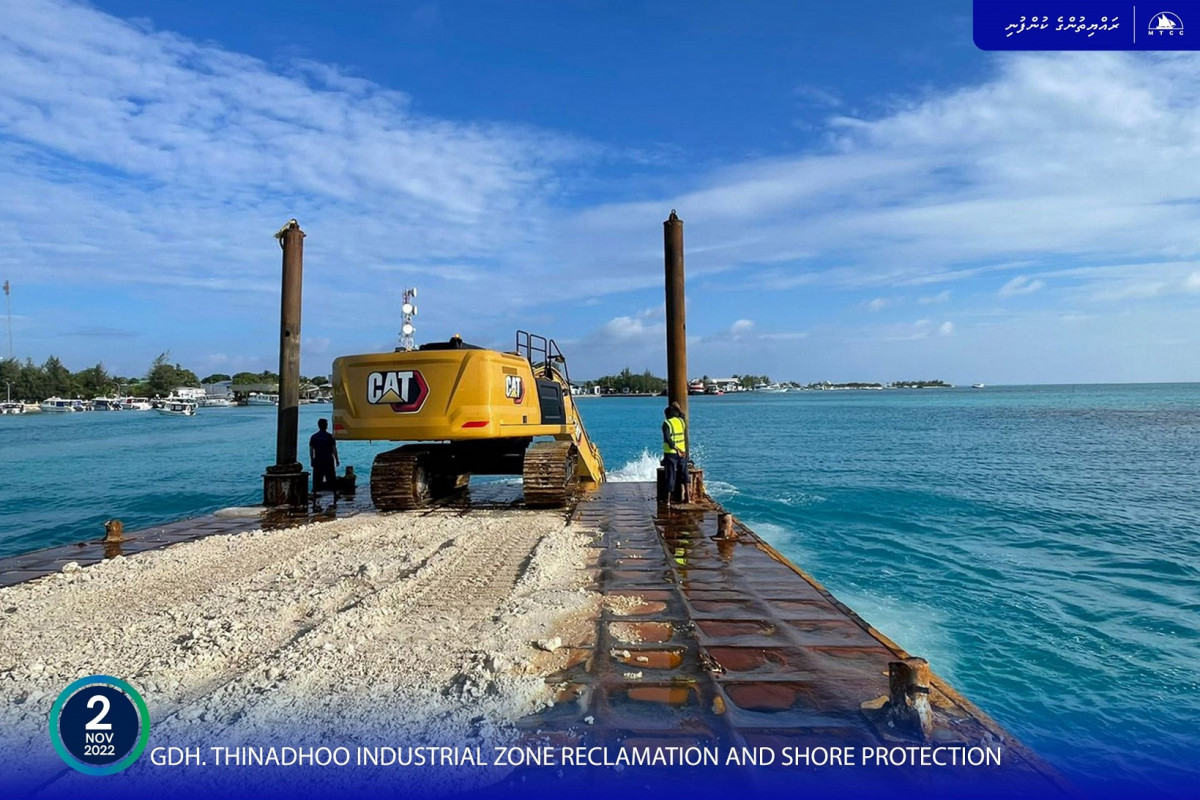 MTCC commenced physical works of Gdh. Thinadhoo Industrial Zone Land Reclamation and Shore Protection Project