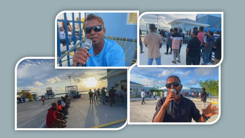 އައްޑޫގެ މަސްވެރިންގެ ކޮމްޕްލެކްސްގައި މަސްވެރިން ކުރަމުންދާ މުޒާހަރާގެ ތެރެއިން މަސްވެރިން ރާއްޖެ އެމްވީ އާއި ވާހަކަދައްކަނީ