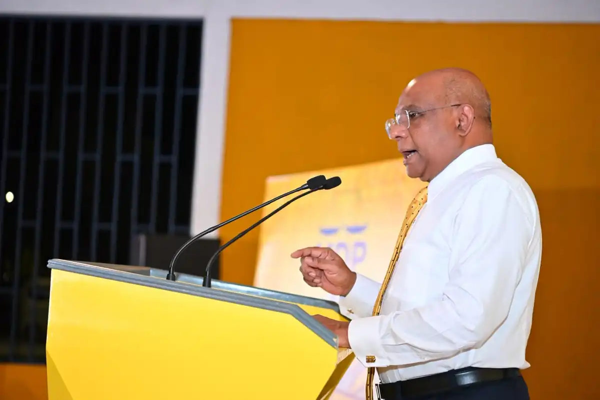 އެމްޑީޕީގެ ރައީސް އަބްދުﷲ ޝާހިދު، އައްޑޫ ސިޓީގައި ބޭއްވި ޖަލްސާގައި ވާހަކަދައްކަވަނީ