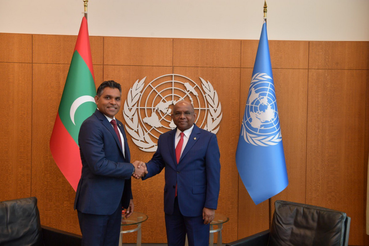 Vice President Faisal Naseem and UNPGA Abdulla Shahid