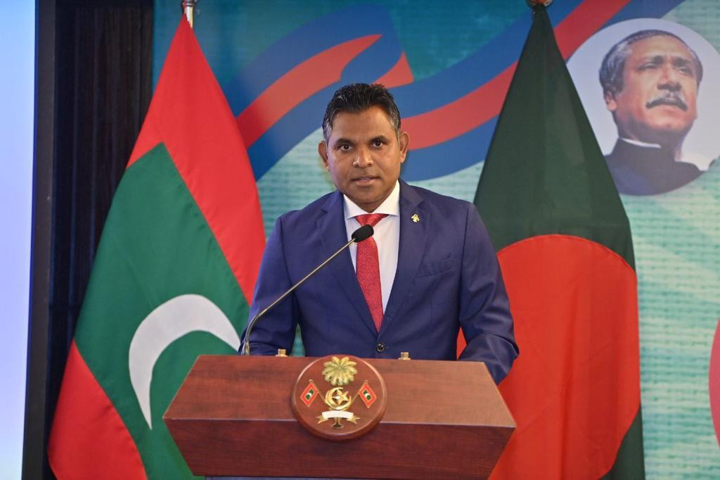 Vice President Faisal Naseem at the function held to mark the Independence and National Day of Bangladesh held at Hotel Jen on Sunday