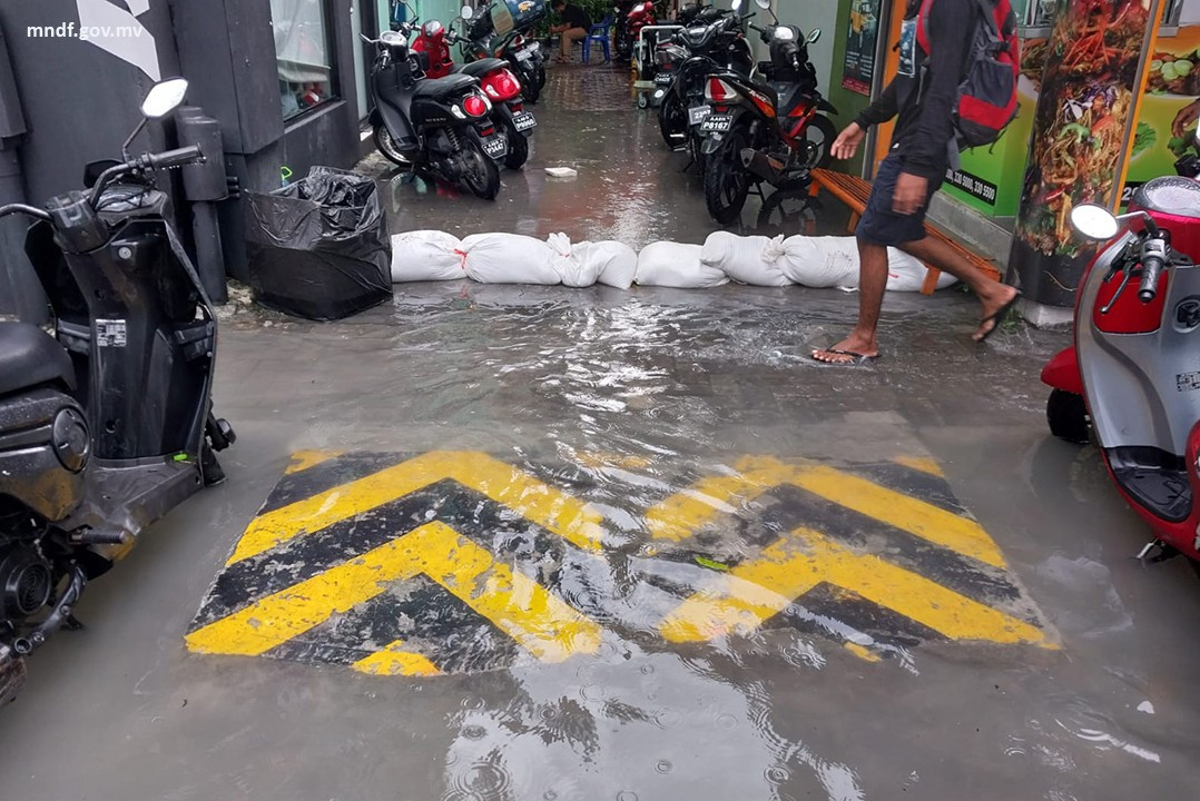 Flooding in Malé City due to heavy rain showers