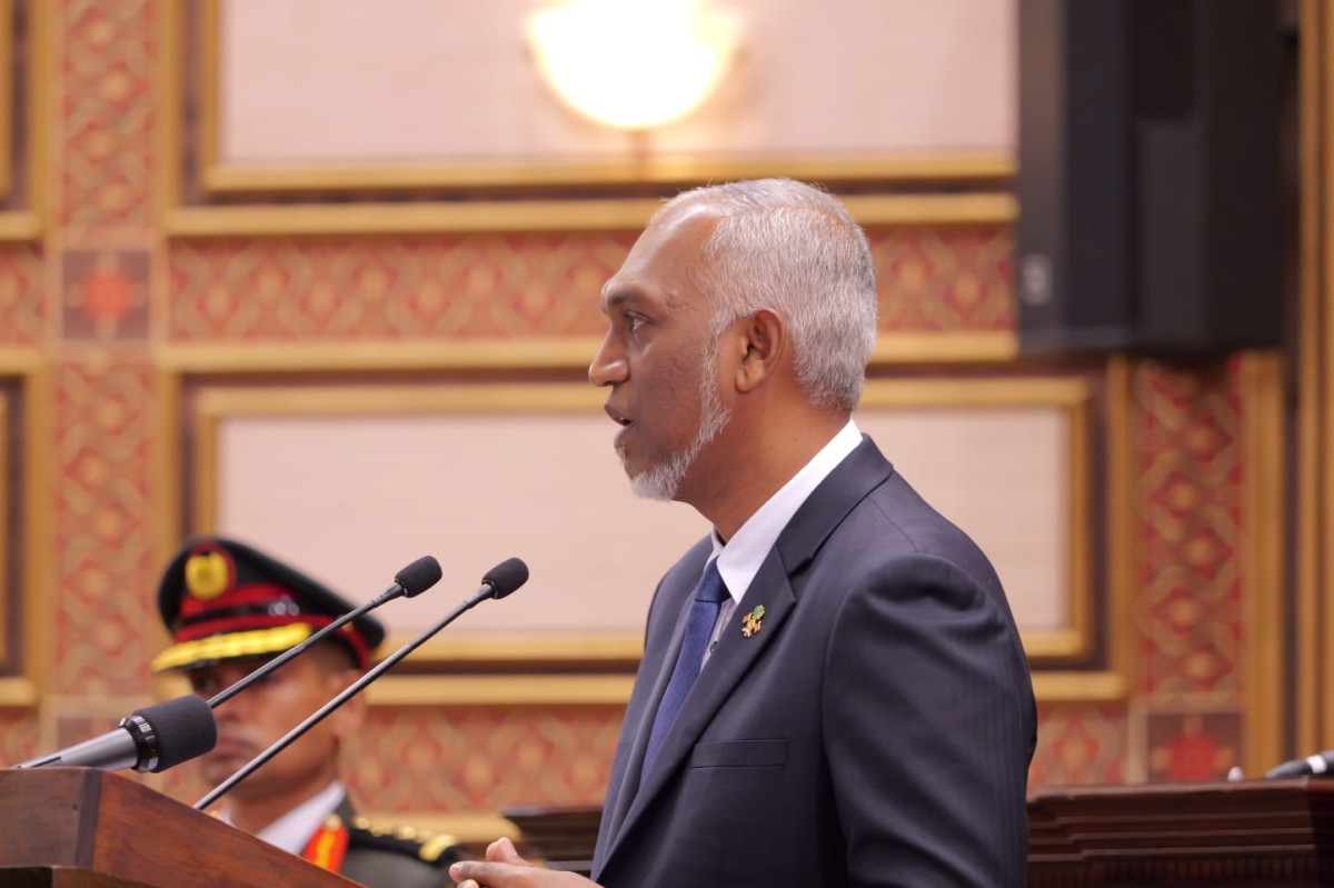 President Muizzu delivering his first presidential address