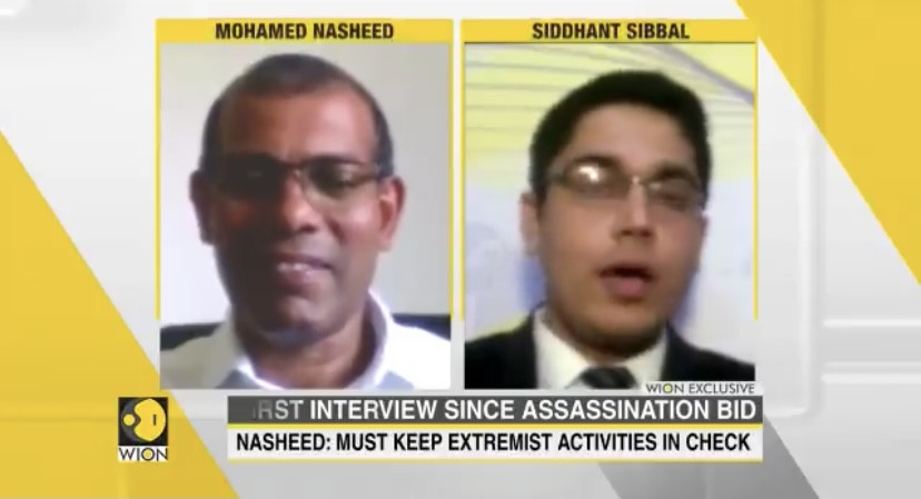 ރައީސް ނަޝީދު ވިއޯން ޓީވީއަށް އިންޓަރވިއު ދެއްވަނީ