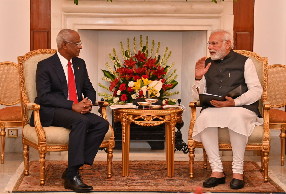 President Ibrahim Mohamed Solih and India's PM Narendra Modi