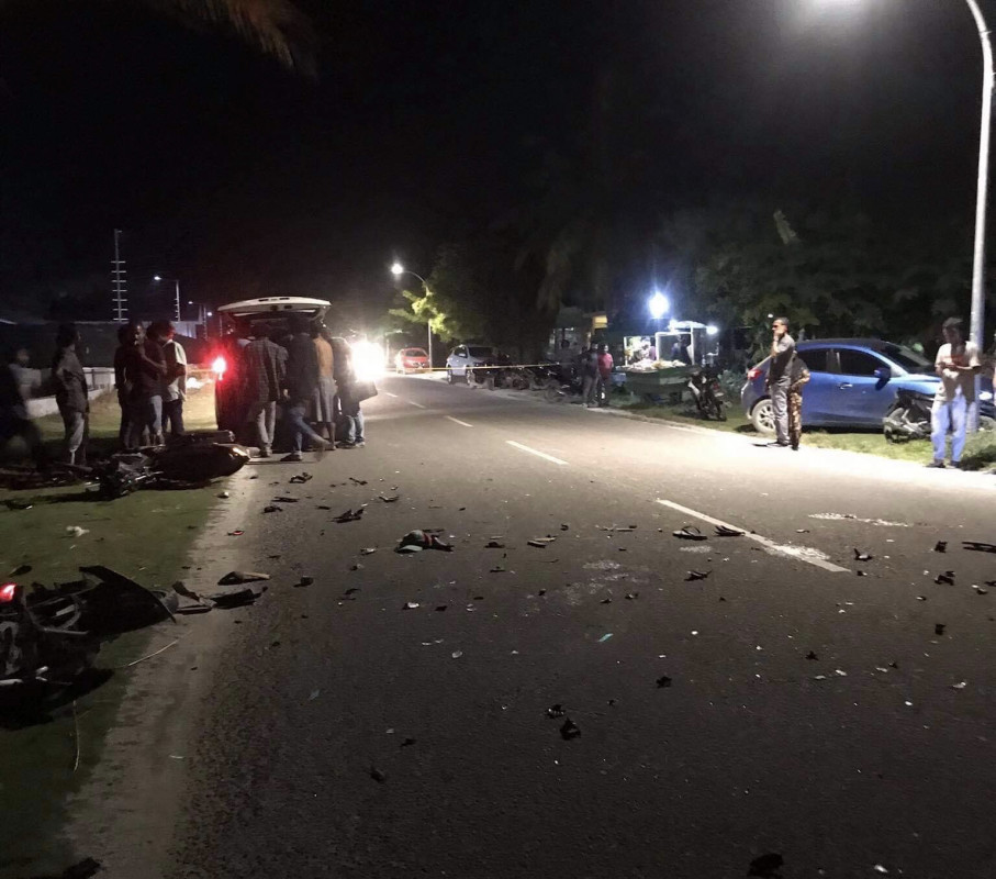 ފުވައްމުލަކުގައި ހިނގި އެކްސިޑެންޓުގައި ހަލާކުވި ސައިކަލުގެ ބައިތައް