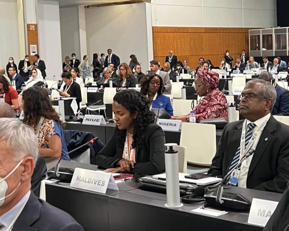 Minister of Environment, Climate Change and Technology, Aminath Shauna is the special representative of President Ibrahim Mohamed Solih, at the UN Ocean Conference 2022