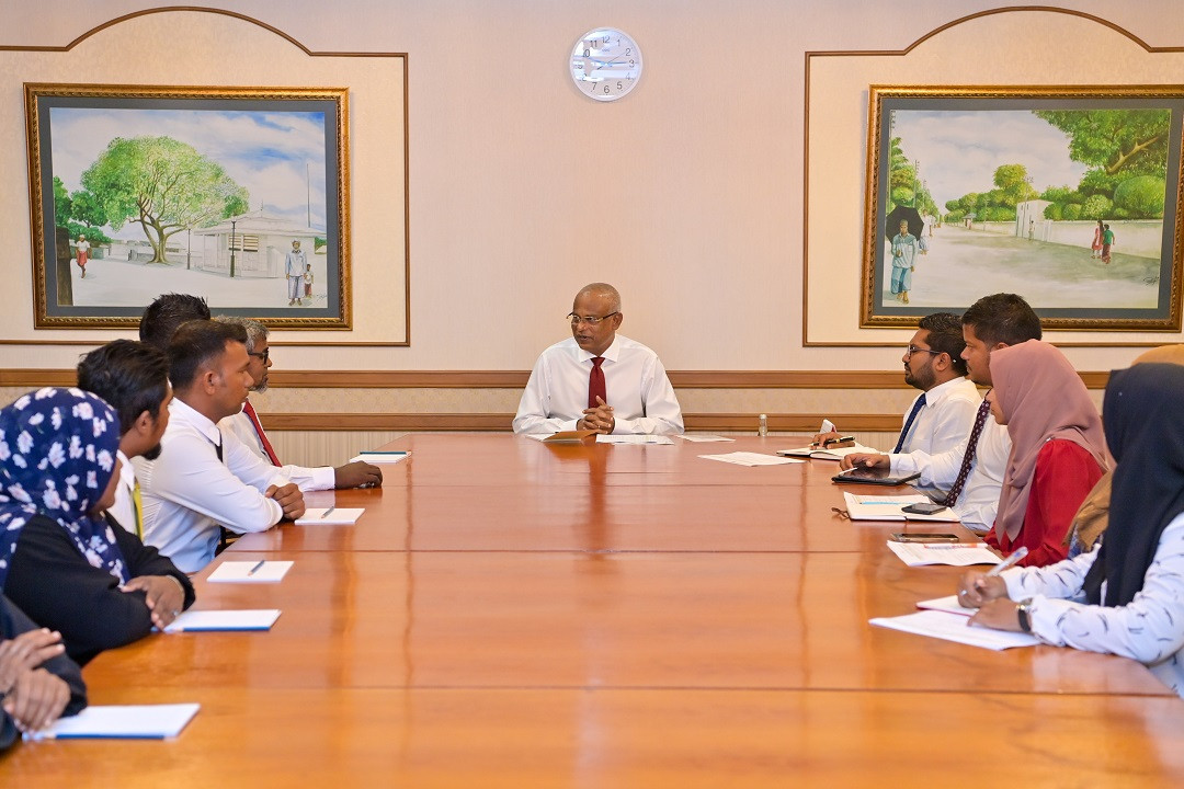 President Solih with council members of HDh. Nellaidhoo Island