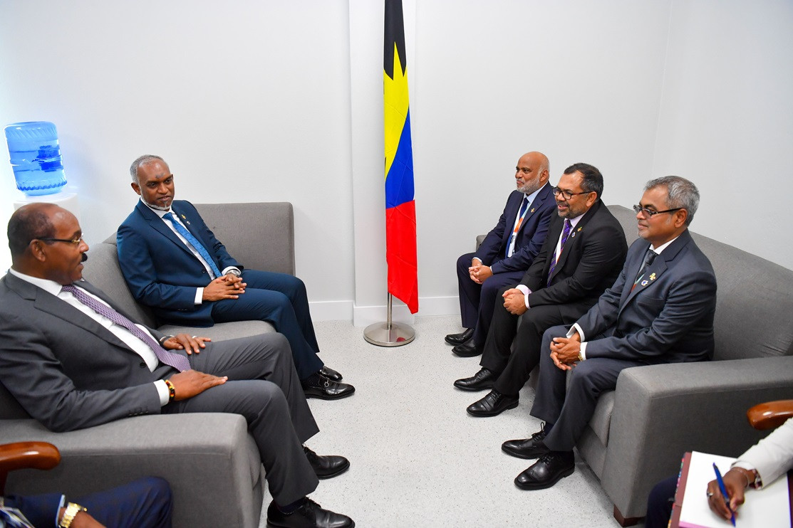 ރައީސުލްޖުމްހޫރިއްޔާ، އެންޓިގުއާ ބާބުޑާގެ ބޮޑުވަޒީރާ ވަނީ ބައްދަލުކުރައްވާފައި - ފޮޓޯ: ރައީސް އޮފީސް