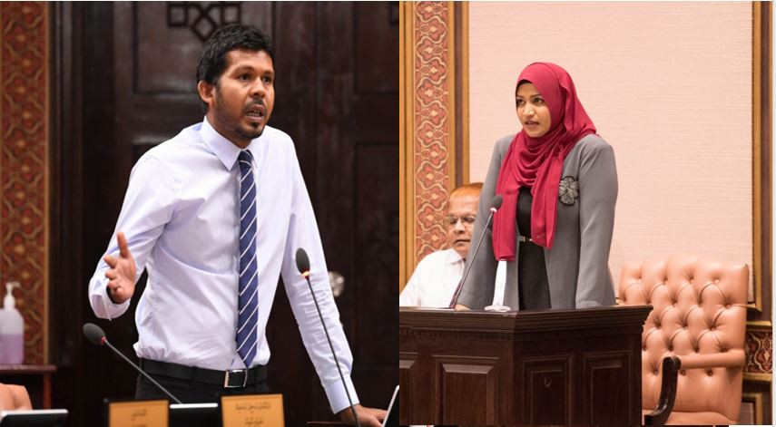 ޓްރާންސްޕޯޓް މިނިސްޓަރ އައިޝަތު ނަހުލާ އަދި އުނގޫފާރު ދާއިރާގެ މެމްބަރ މުހައްމަދު ވަހީދު