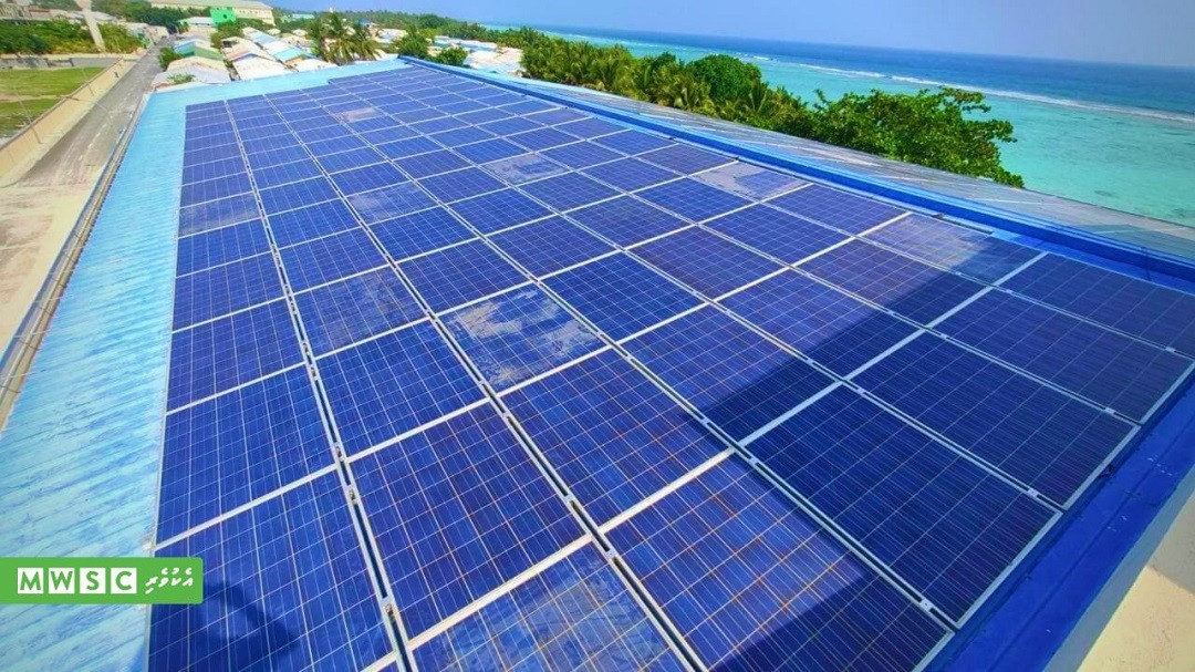 The solar power system planted in Dhuvaafaru island