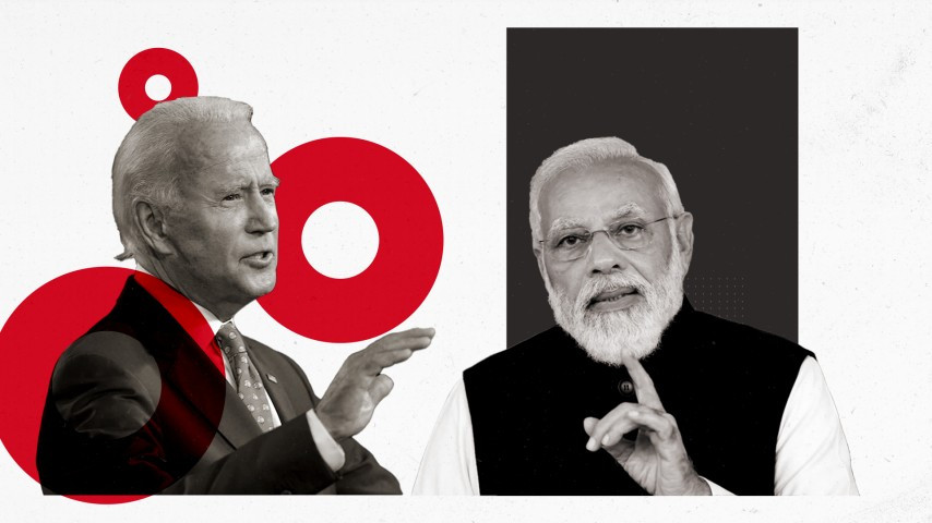 އެމެރިކާގެ ރައީސް ޖޯ ބައިޑަން އަދި އިންޑިއާގެ ބޮޑުވަޒީރު ނަރެންދުރަ މޯދީ