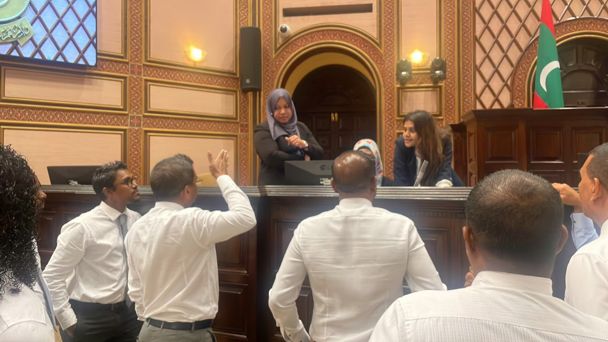 މަޖިލީހުގެ މެންބަރުން ތަޅުމުގައި އިހްތިޖާޖުކުރަނީ