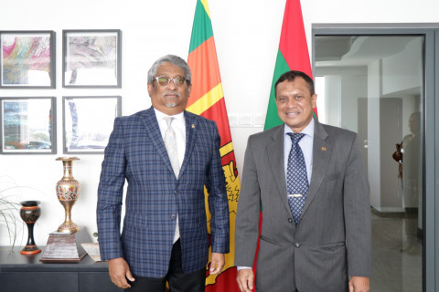 High Commissioner of Sri Lanka to Maldives, Adam Maznavee Jaufer Sadiq and Minister of State for Foreign Affairs, Ahmed Khaleel