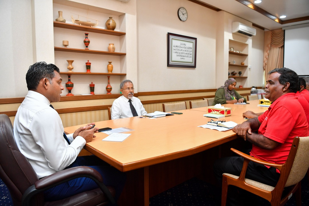 Vice President Faisal Naseem met with the senior management of the Maldives Institute of Technology