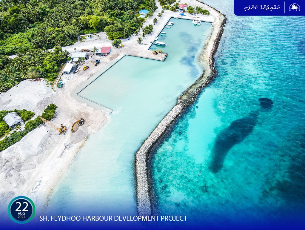 Sh. Feydhoo harbor construction project is well underway