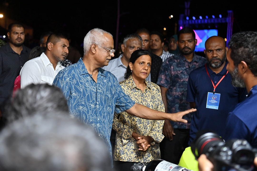 President Ibrahim Mohamed Solih and First Lady Fazna Ahmed at the National Skills and Career Expo 2022