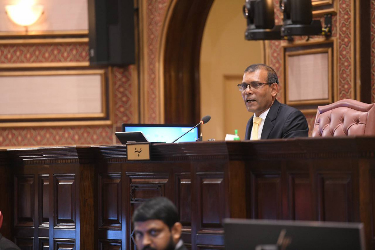 Nasheed at a sitting of the People's Majlis