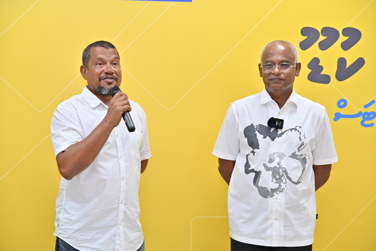 North Galolhu MP-elect Kudoo with former President Ibrahim Mohamed Solih