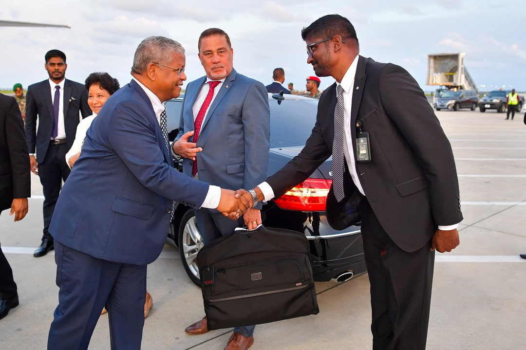 ސޭޝެލްސްގެ ރައީސްގެ ދެކަނބަލުން ރާއްޖެއަށް ވަޑައިގަންނަވާފައި ވަނީ ޖޫން 11 ވަނަ ދުވަހު - ފޮޓޯ: ރައީސް އޮފީސް