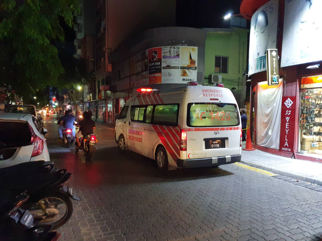 Ambulance services being provided to a patient during the Covid-19 outbreak