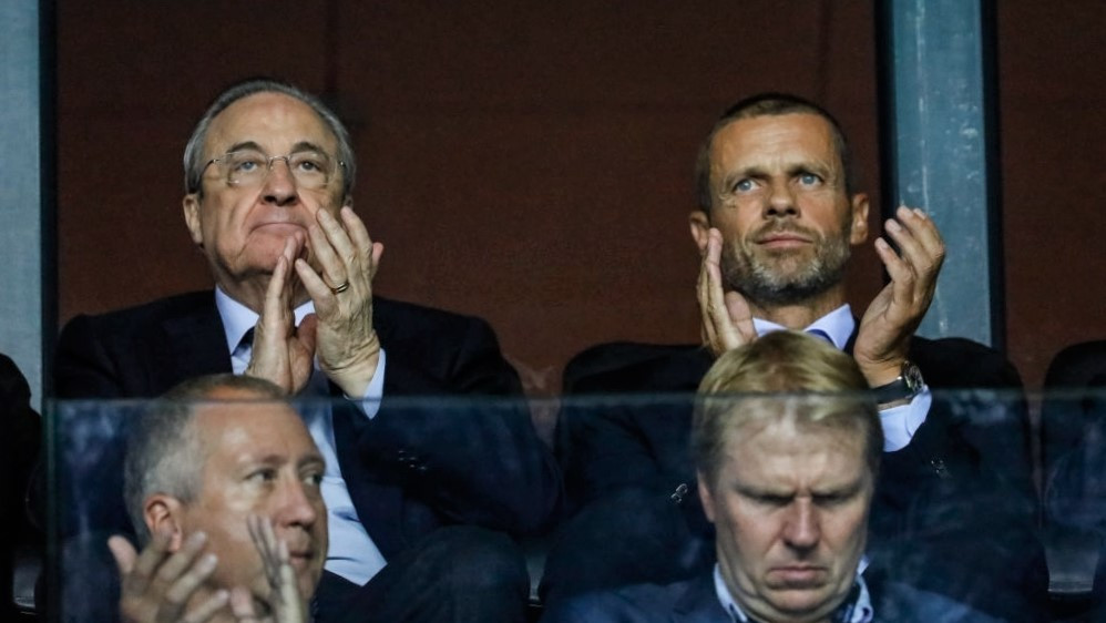 ޔުއެފާގެ ރައީސް އަލެކްސަންޑަ ޗެފެރިންއާއި ރެއާލުގެ ރައީސް އަދި ސުޕަ ލީގުގެ ޗެއާމަން ފްލޮރިންޓީނޯ ޕެރޭޒް