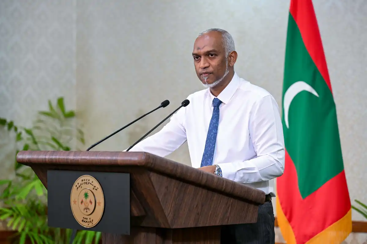 President Dr. Mohamed Muizzu during a press conference held at the President's Office | 02.03.2026 | President's Office