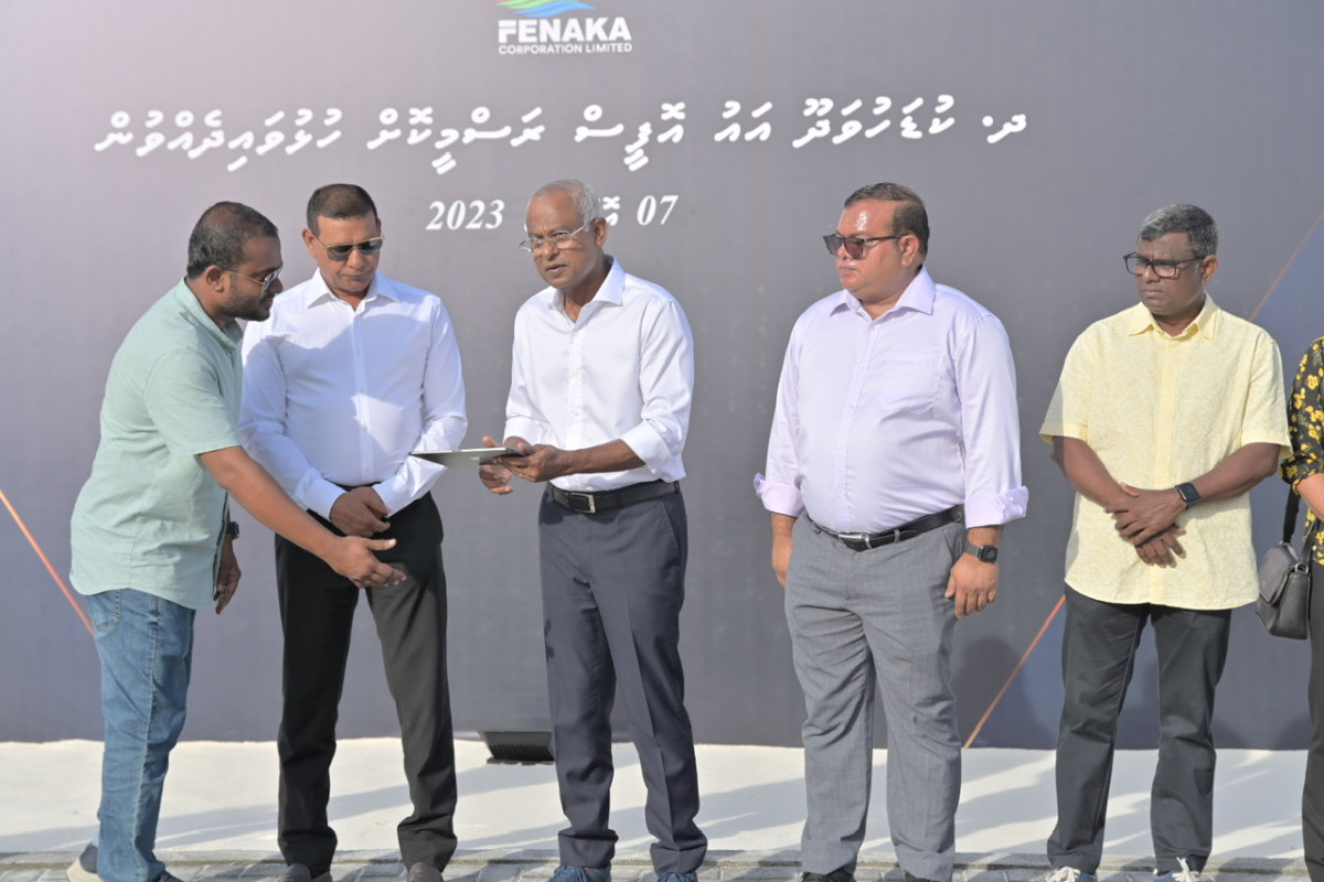 President Solih has inaugurated the completion of two infrastructure projects in Kudahuvadhoo and Maaenboodhoo Islands of Dhaalu Atoll