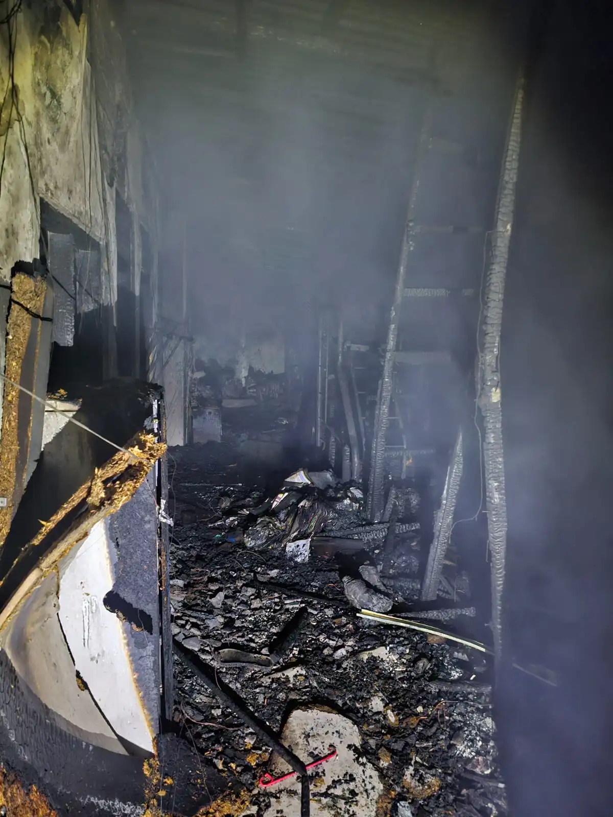 A fire has broken out at M. Rimlaas, leaving the building gutted. | NDMA