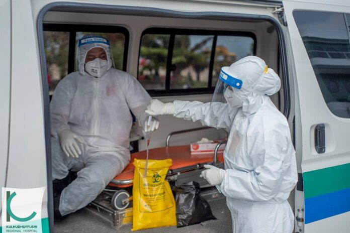 Random samples being collected in Kulhudhuffushi City