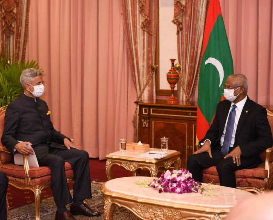 India's External Affairs Minister Dr. S Jaishankar with President Ibrahim Mohamed Solih